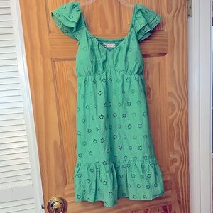 SO Green Eyelet Casual Dress